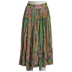 Etro Paisley pleated midi Skirt size 44 us 8 EUC